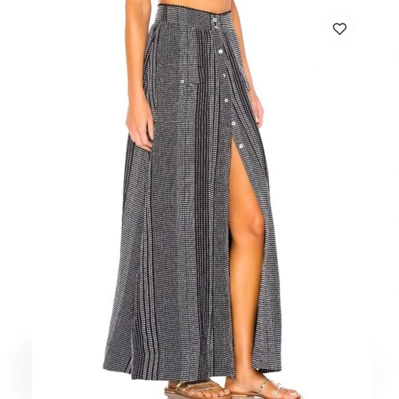 House‎ of Harlow x Revolve Jonah Maxi Skirt Black/White front Split Size XS - Picture 1 of 13